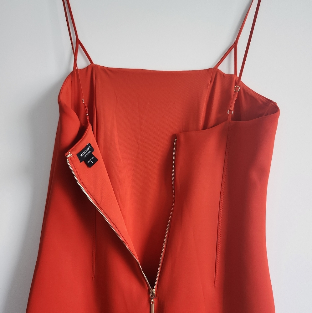Marciano Red Spaghetti Strap Midi Dress - Picture 4 of 4